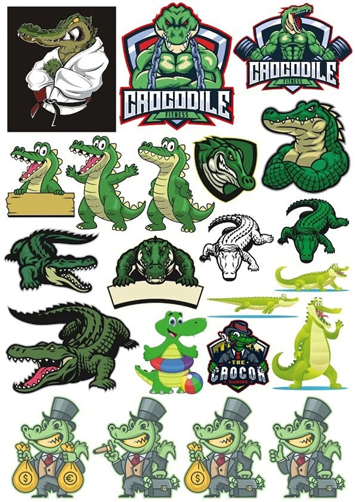 Timsah Sticker Set 2 20 Parça Telefon, Tablet, Defter, Laptop Sticker