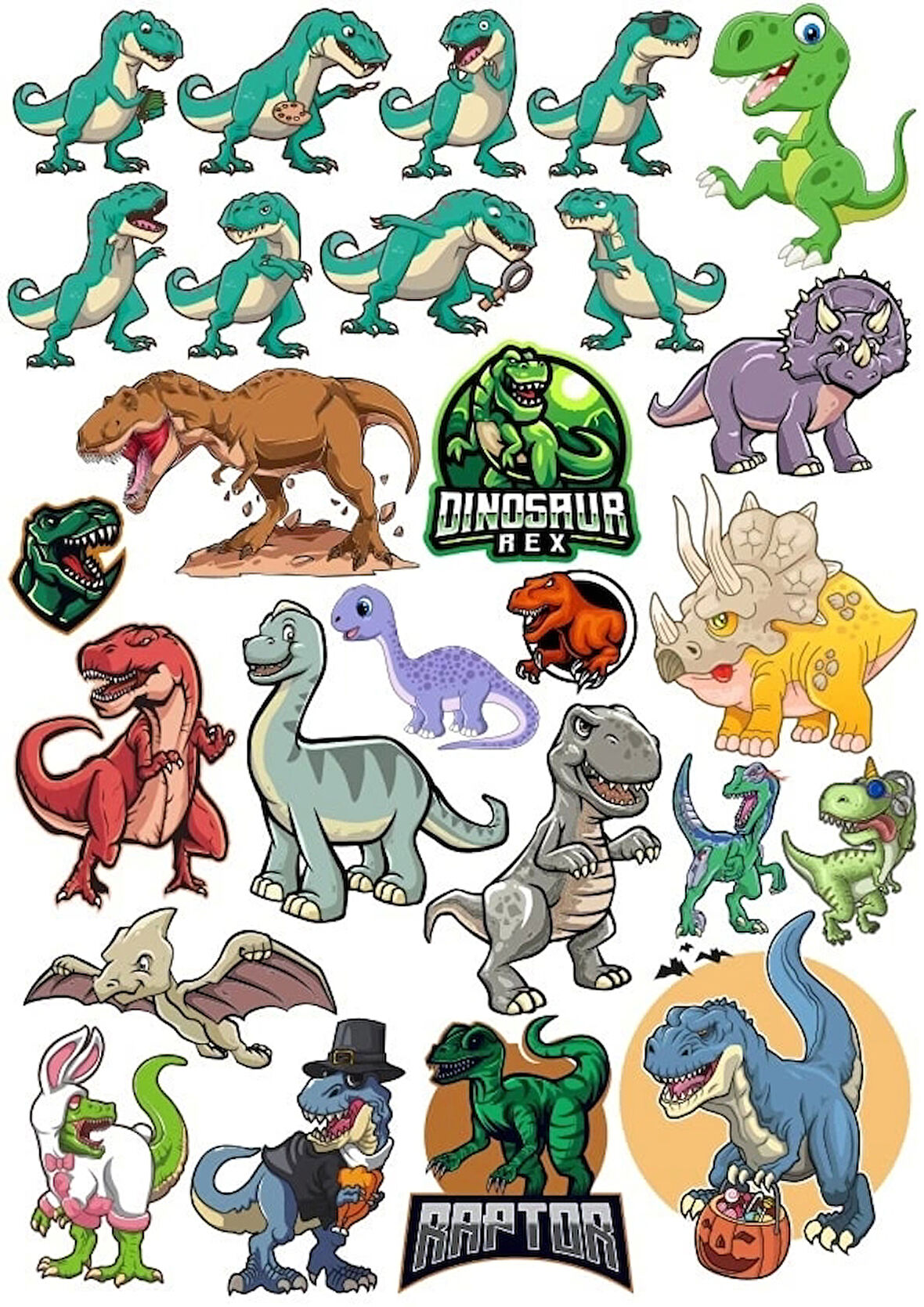 Dinozorlar Sticker Set 20 Parça Telefon, Tablet, Defter, Laptop Sticker