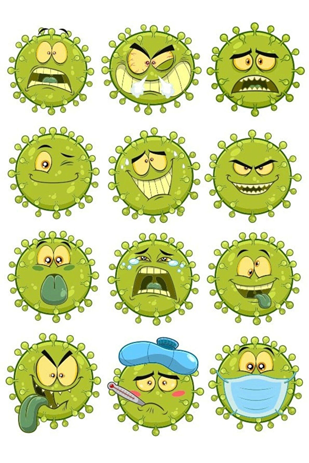 Mikrop Sticker Set 2 12 Parça Telefon, Tablet, Defter, Laptop Sticker