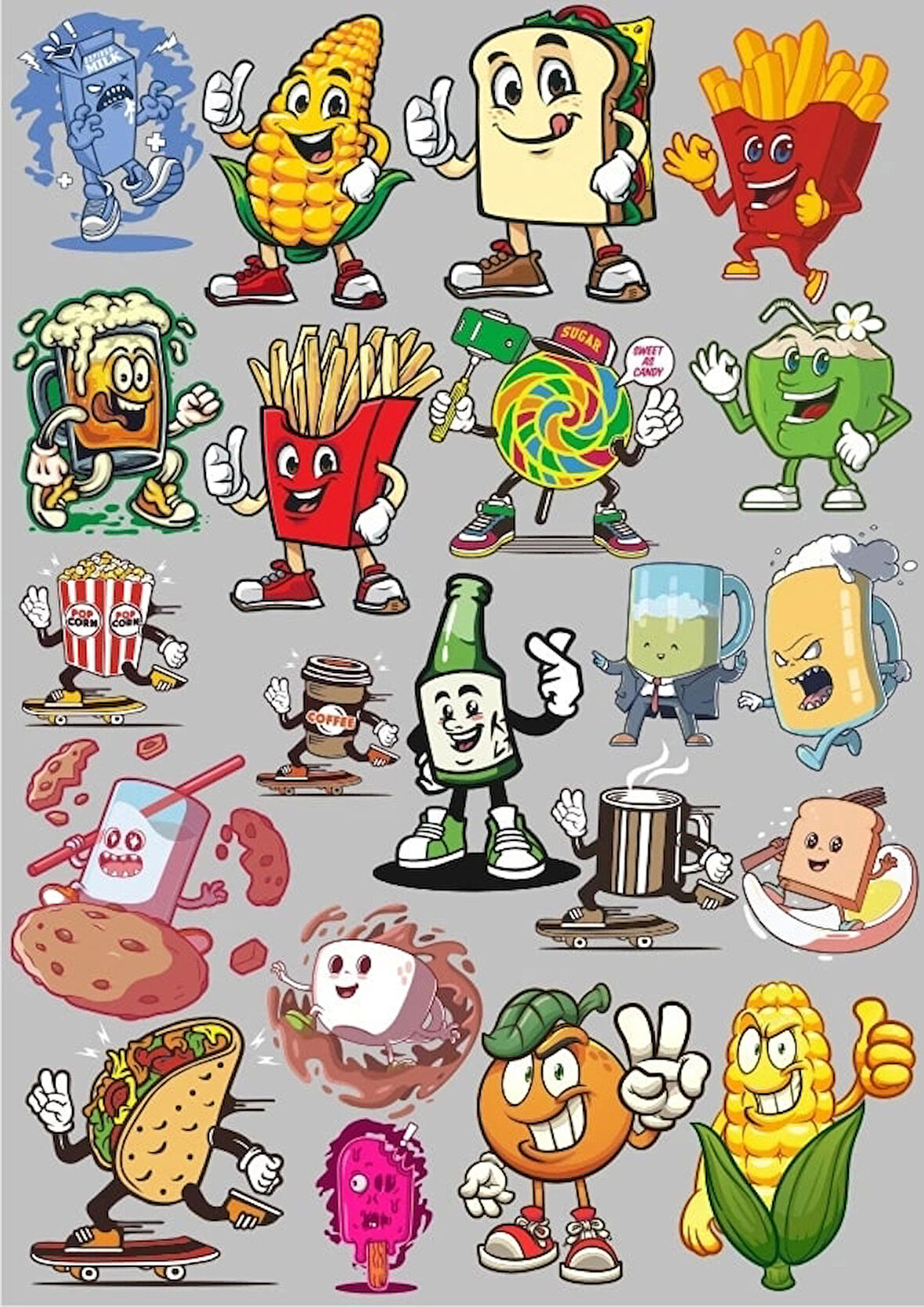 Aburcuburlar Sticker Set 2 20 Parça Telefon, Tablet, Defter, Laptop Sticker