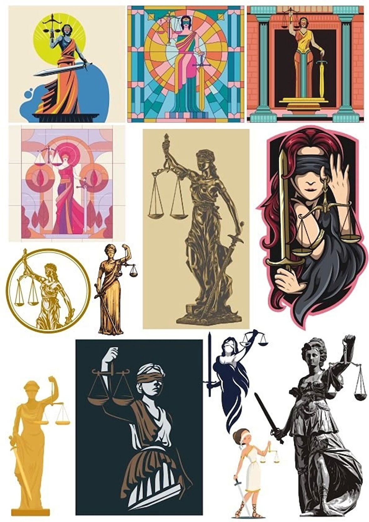 Themis Hukuk Sticker Set 12 Parça Telefon, Tablet, Defter, Laptop Sticker