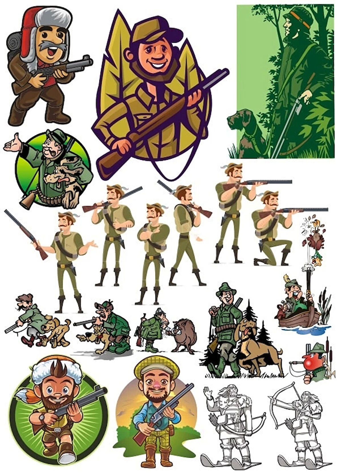 Avcı Sticker Set 22 Parça Telefon, Tablet, Defter, Laptop Sticker