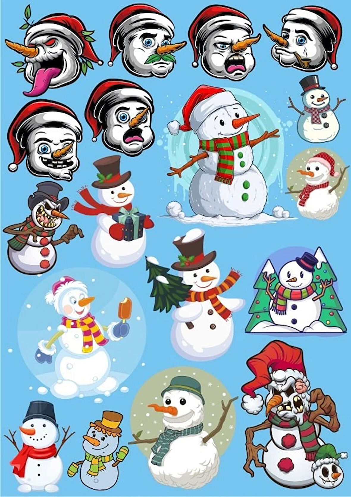 Kardan Adam Sticker Set 15 Parça Telefon, Tablet, Defter, Laptop Sticker