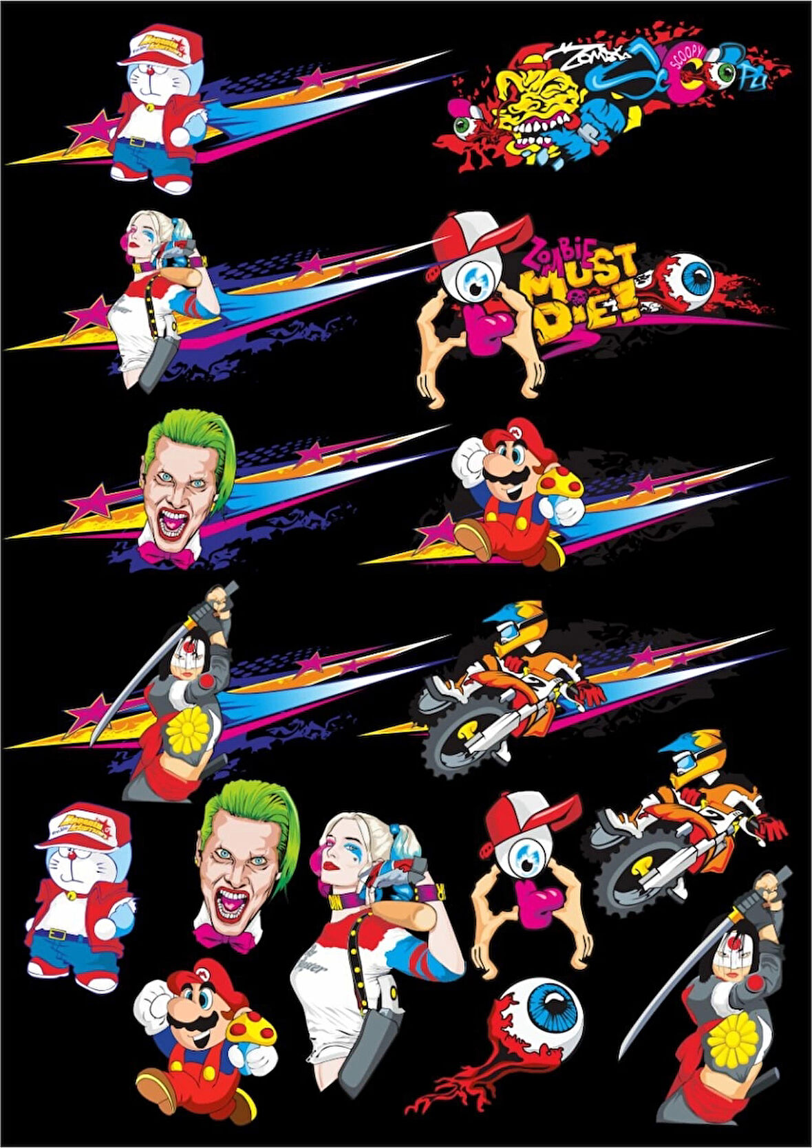 Joker Sticker Set 2 15 Parça Telefon, Tablet, Defter, Laptop Sticker