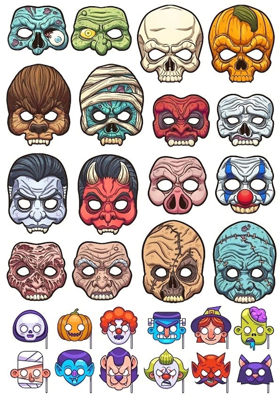 Farklı Yüzler Sticker Set 26 Parça Telefon, Tablet, Defter, Laptop Sticker