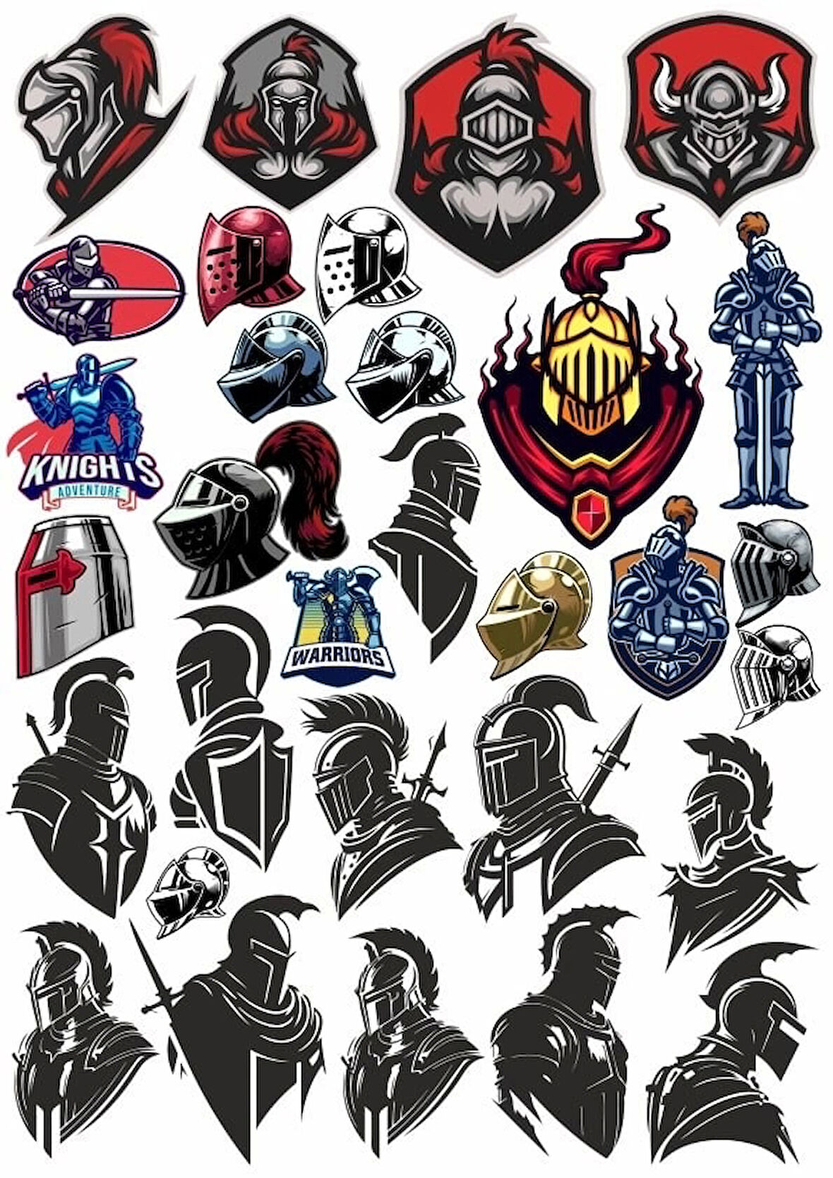 Şövalyeler Sticker Set 25 Parça Telefon, Tablet, Defter, Laptop Sticker