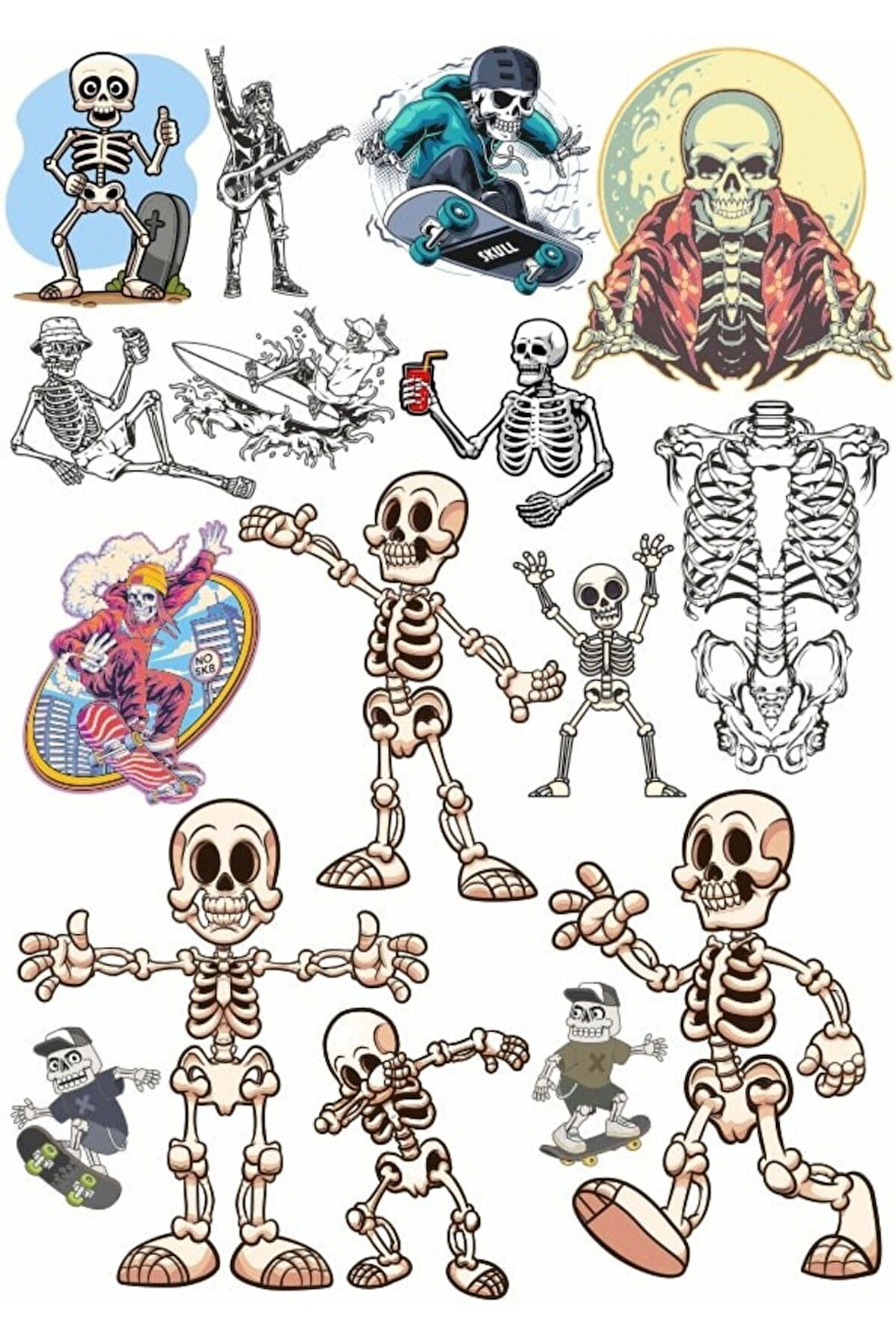 Genç İskelet Sticker Set 1