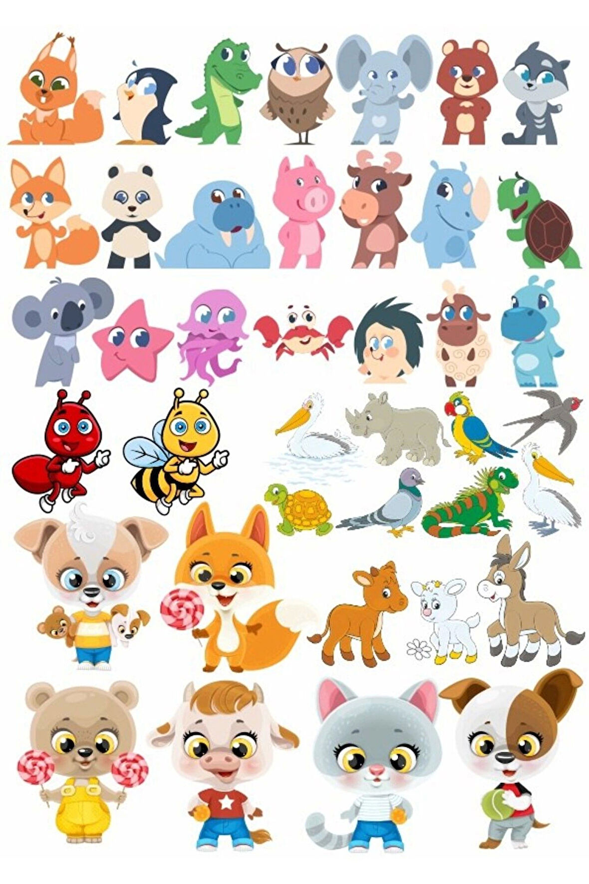 Sevimli Hayvanlar Sticker Set 2