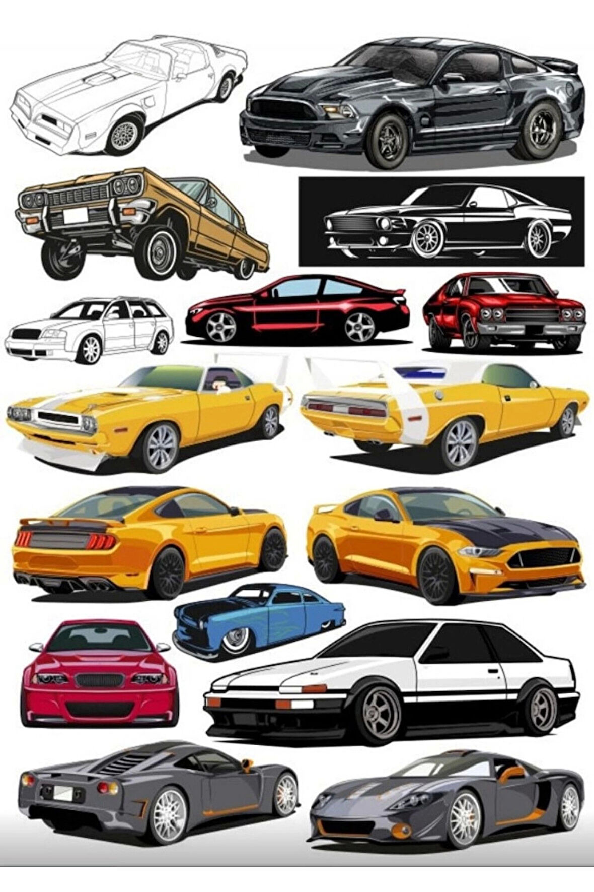 Hızlı Arabalar Sticker Set