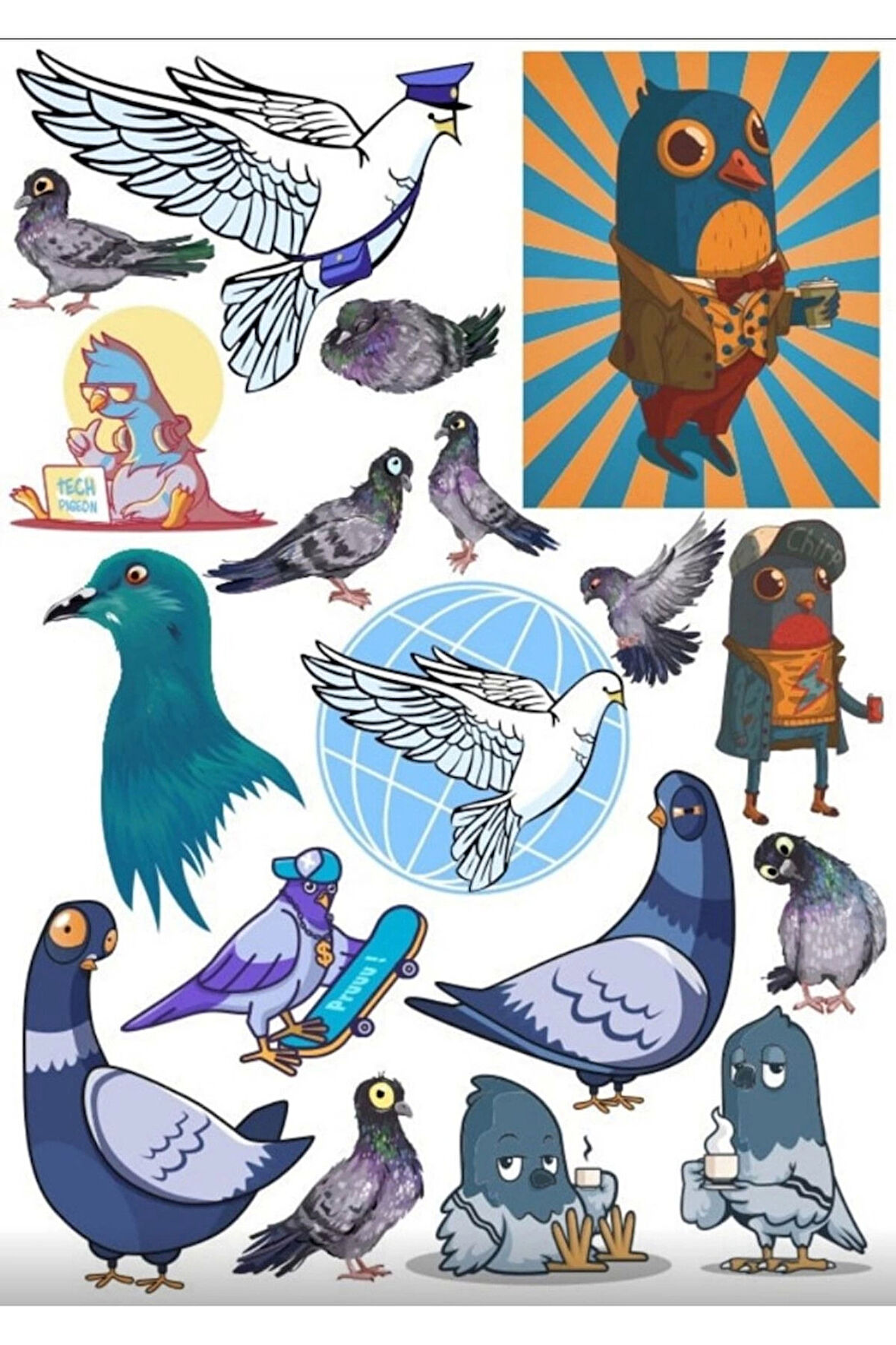 Güvercin Sticker Set 1