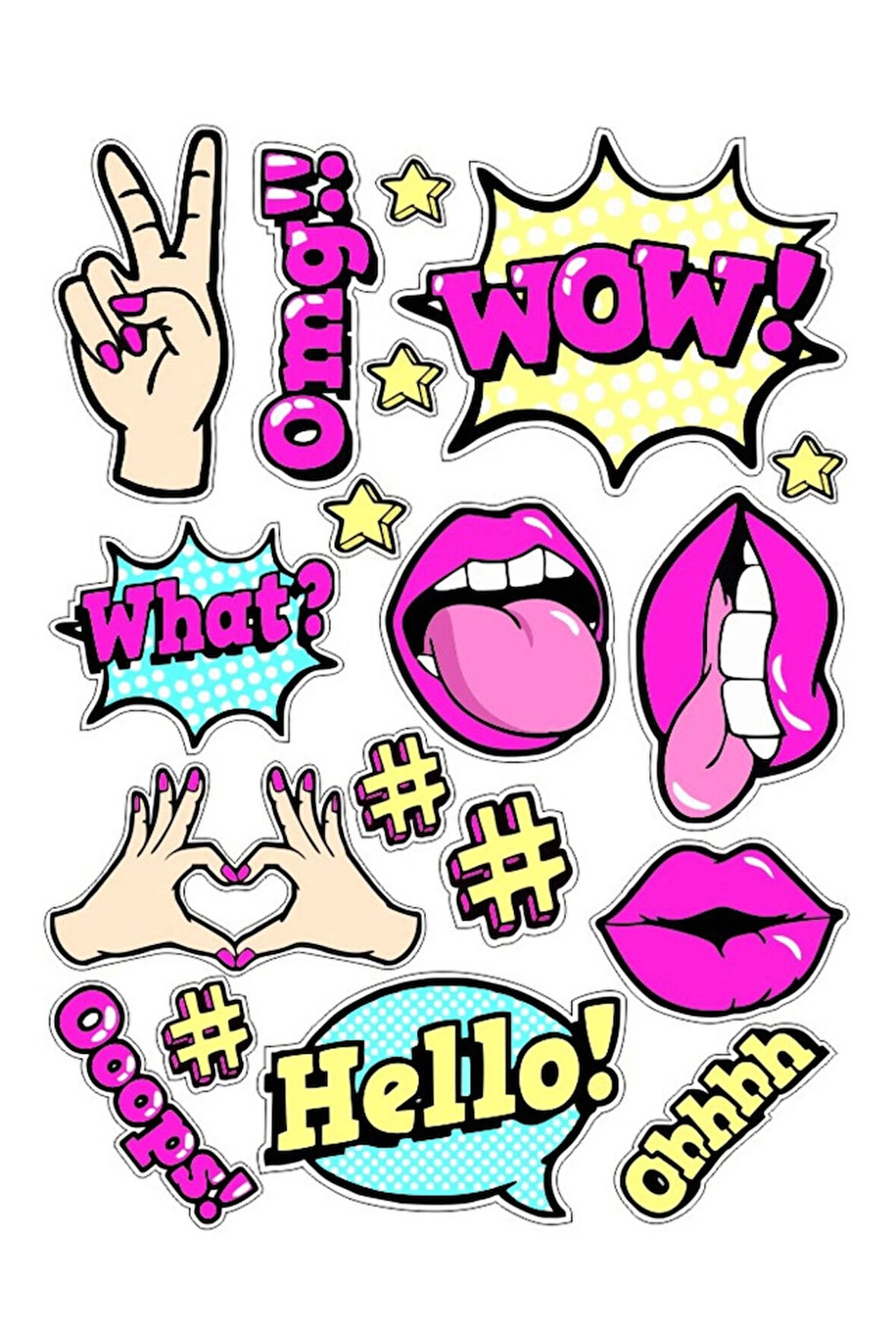 Popüler Kültür Kız Sticker Set 1