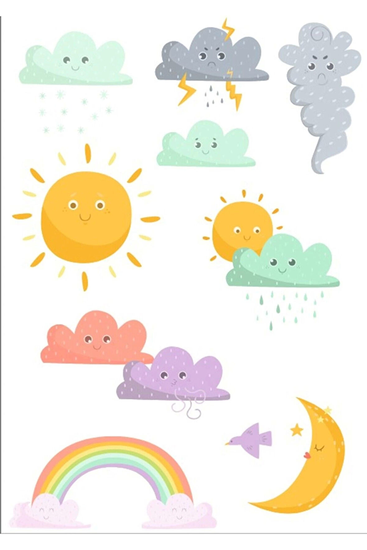 Sevimli Hava Olayları Sticker Set