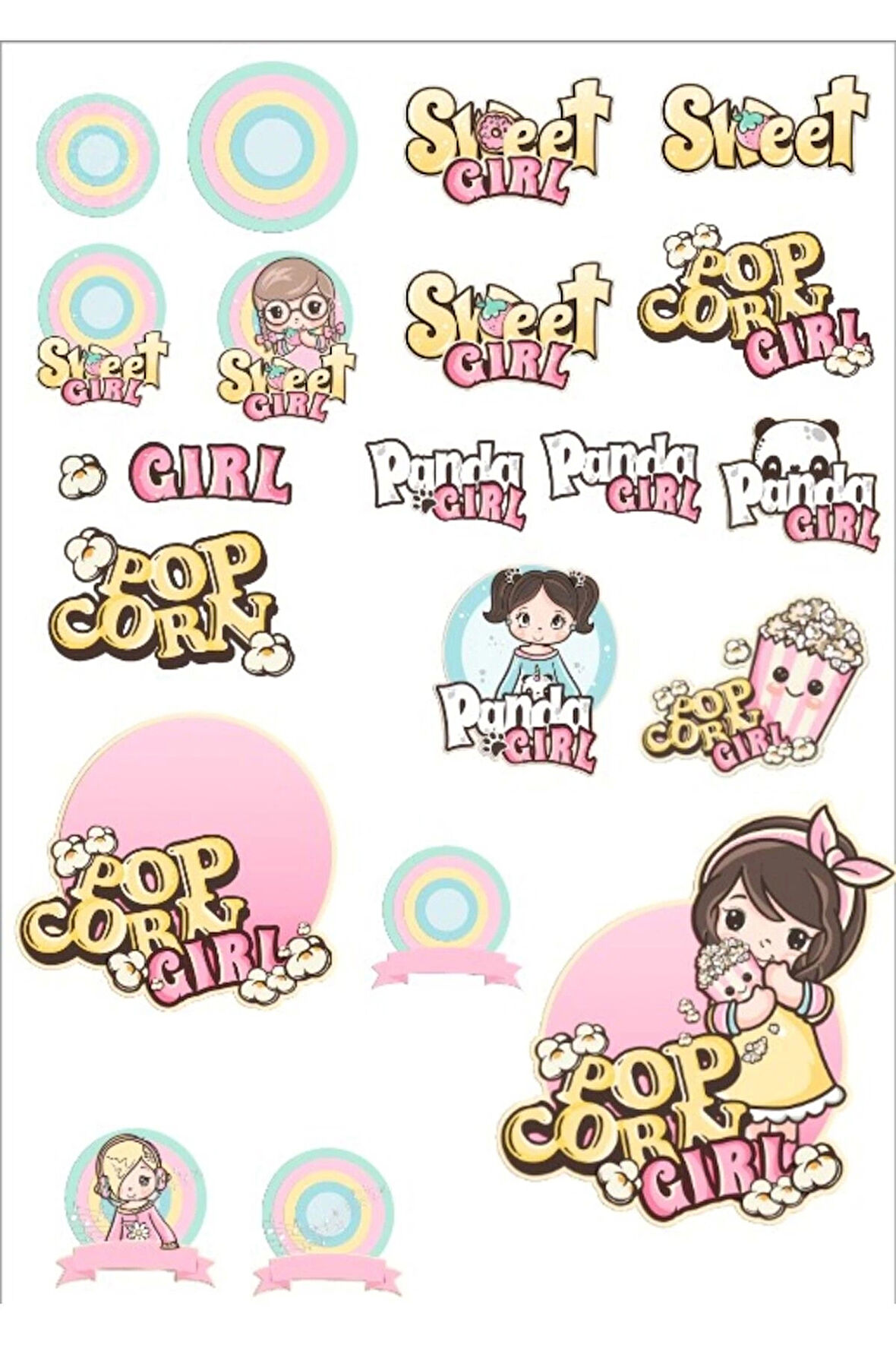 Tatlı Kız Sticker Set