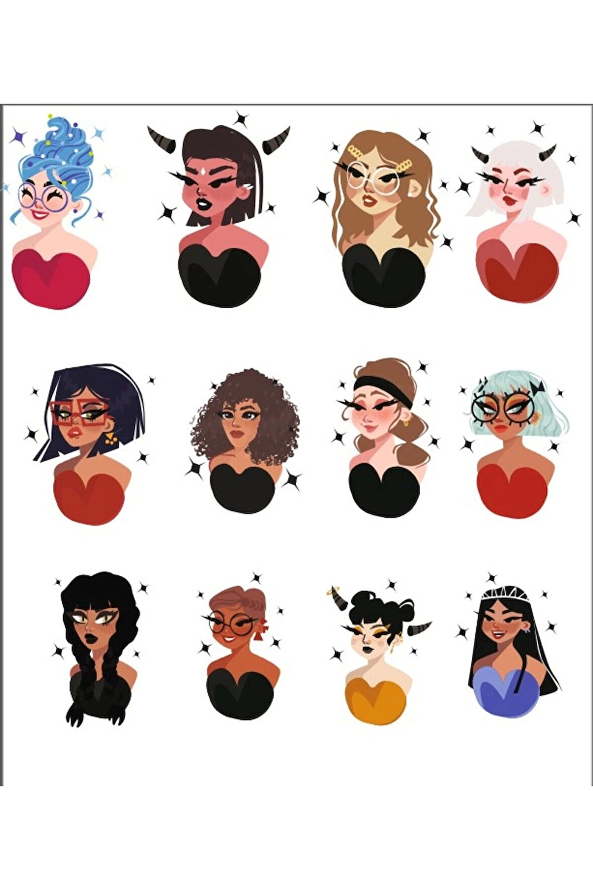 Kadın Tarzı Sticker Set