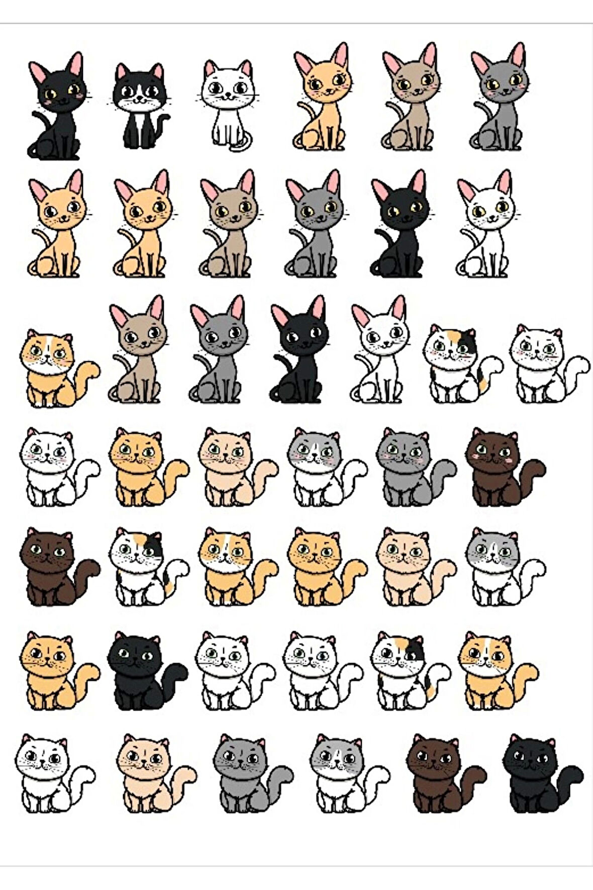 Minimal Kediler Sticker Set