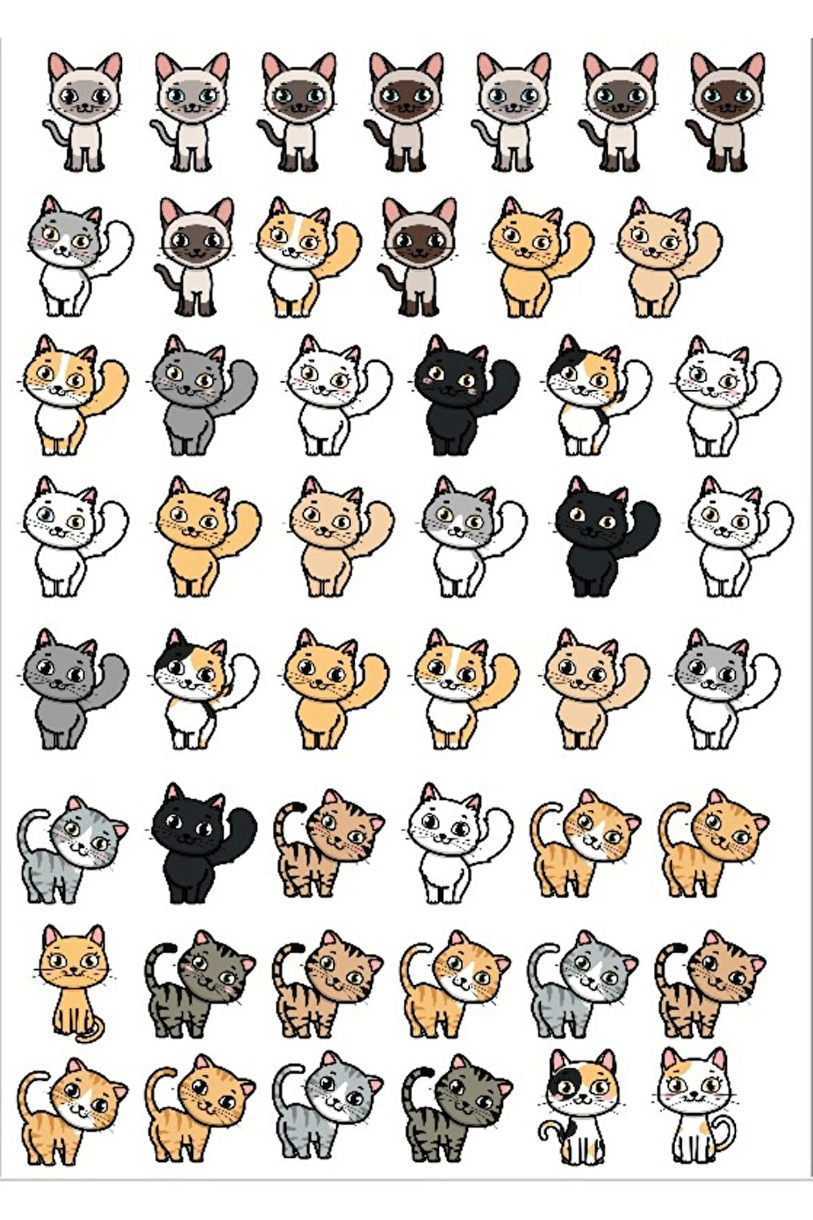 Minimal Kediler Sticker Set 2