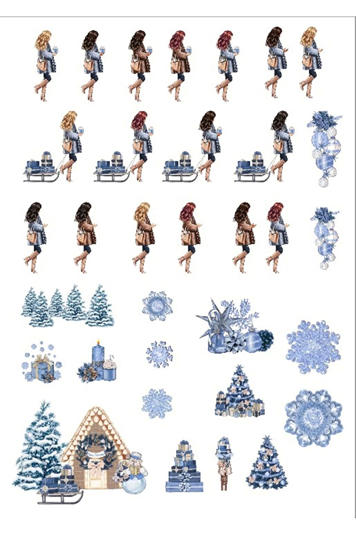 Kış Temalı Sticker Set