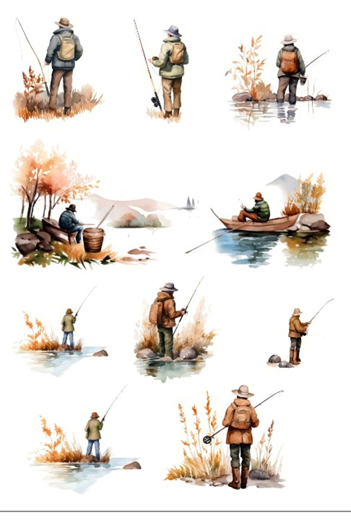 Balıkçılık Sticker Set