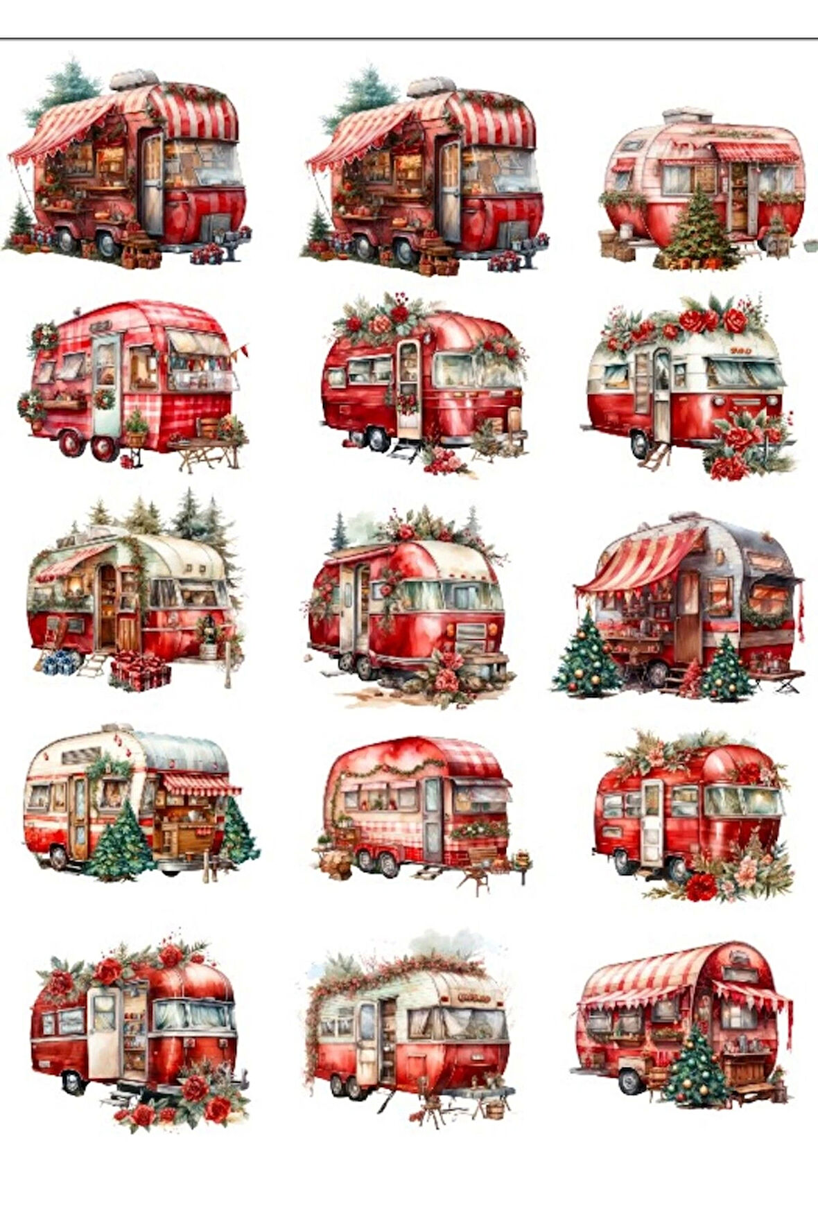 Kırmızı Karavan Sticker Set