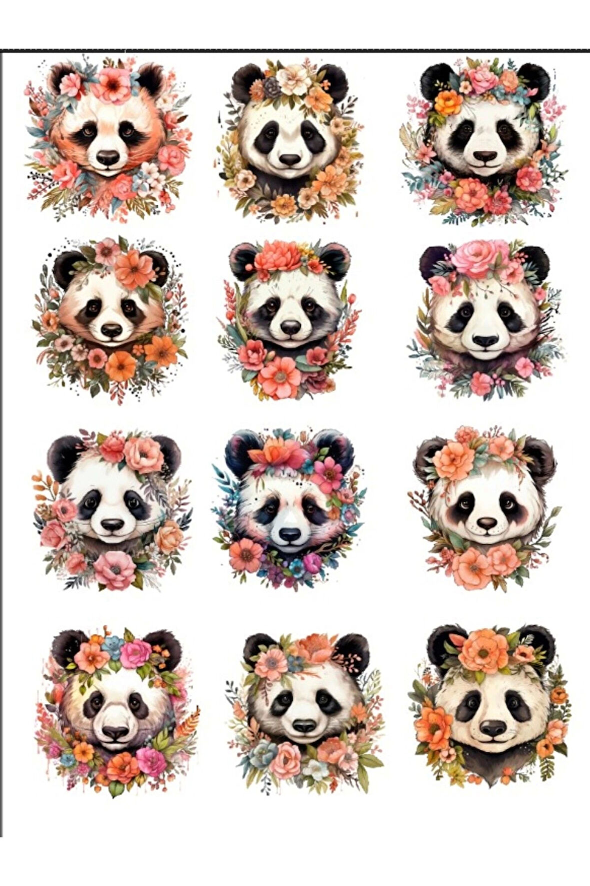 Sevimli Panda Sticker Set