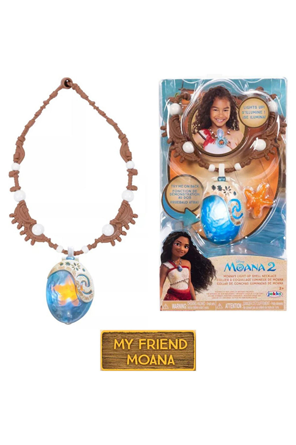 Moana 2 - Moana'nın Işıklı Deniz Yıldızı Kolyesi Prenses Moana Kolye Moana Bebek Deniz Kolyesi
