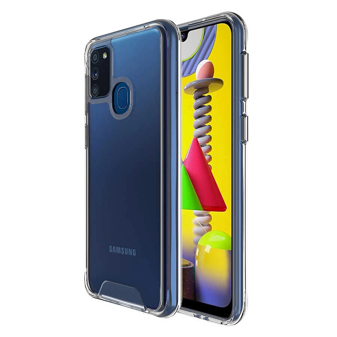 Samsung Galaxy M30S Kılıf Darbe Emici Kalın Sert Yumuşak Tuşlu Sert Gard Silikon Kapak