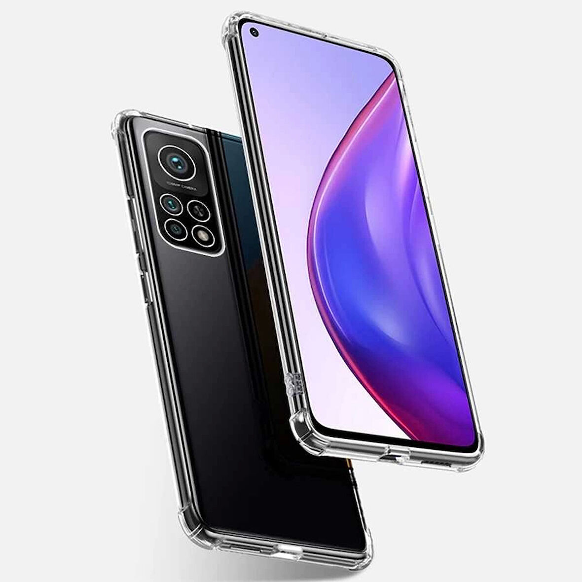 Xiaomi Mi 10T 5G Kılıf Lopard Nitro Antishock Köşe Koruma Darbe Emici Şeffaf Orjinal Doku Silikon