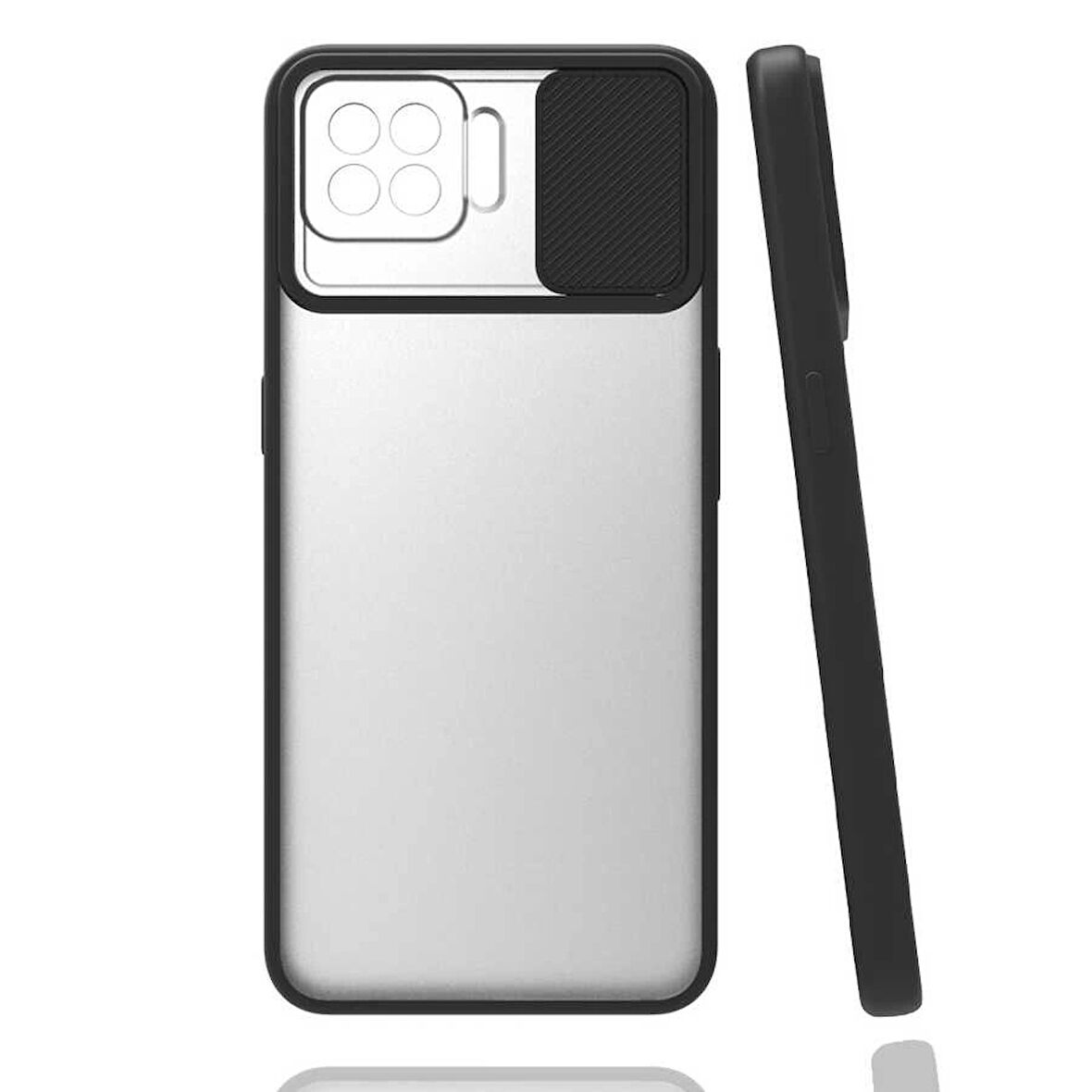 Oppo Reno 4 Lite Kılıf Lopard Slayt Sürgülü Kamera Korumalı Renkli Silikon Kapak
