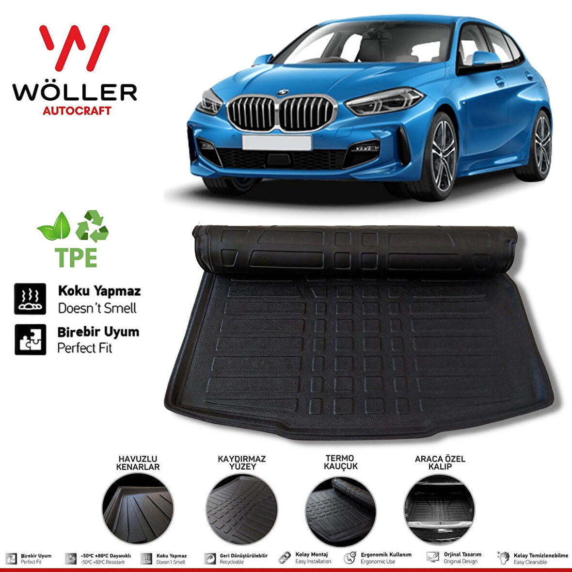 Bmw 1 Serisi F40 Bagaj Havuzu 2019 2022 Arası 3D Wöller Ultraflex Esnek