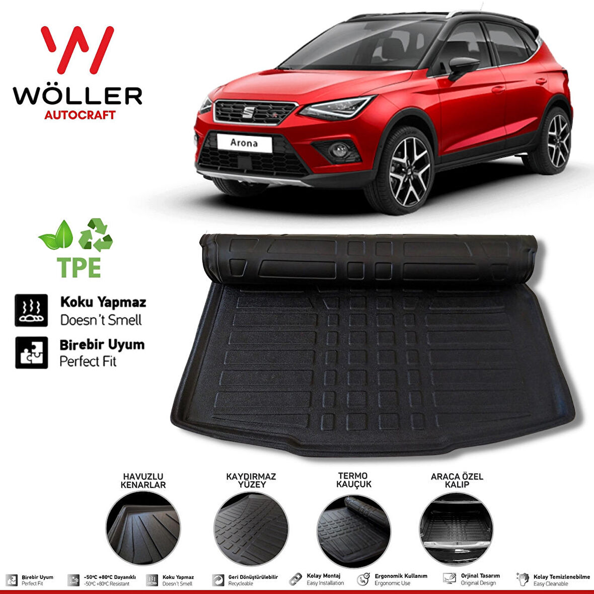 Seat Arona Bagaj Havuzu 2017 2022 Arası 3D Wöller Ultraflex Esnek