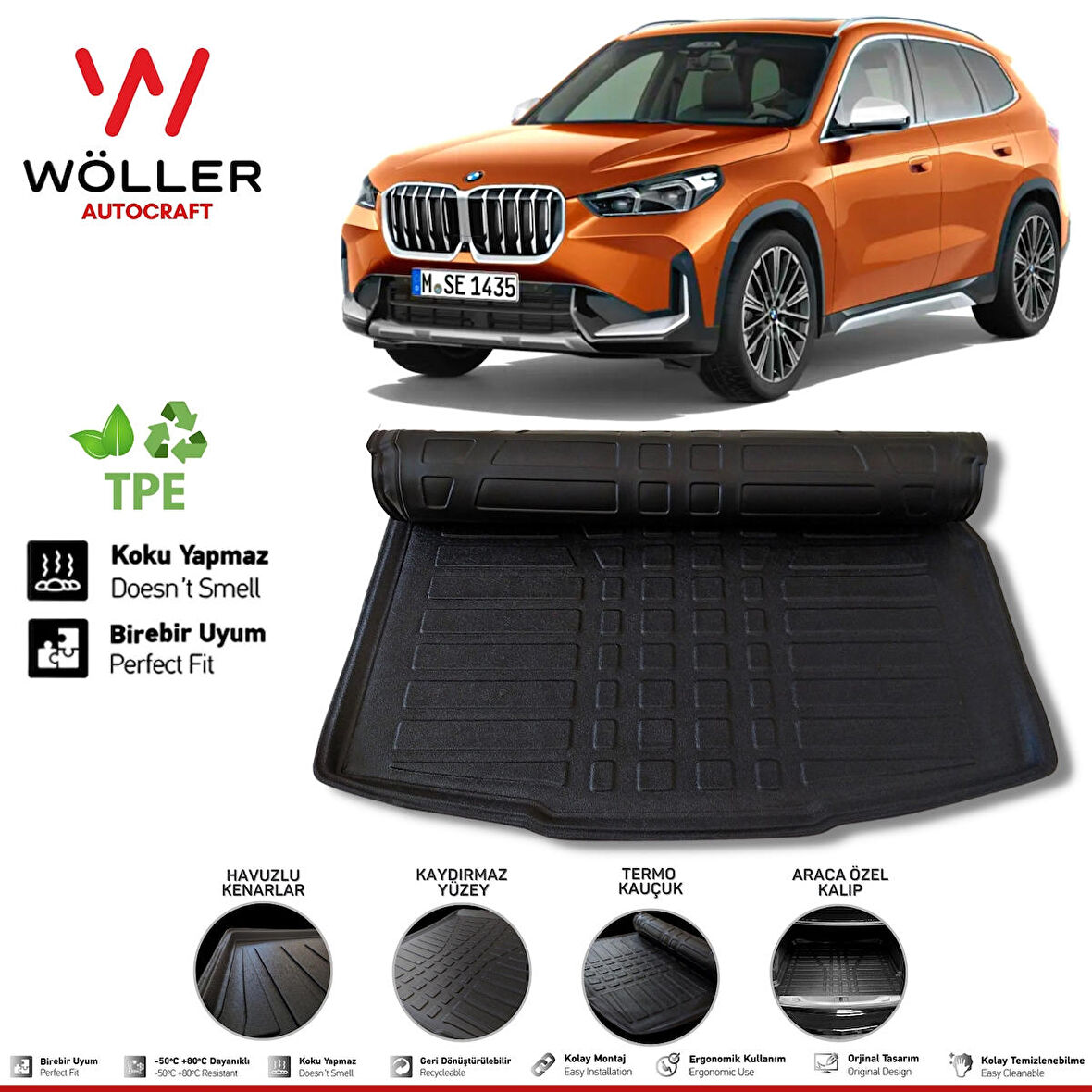 Bmw X1 Bagaj Havuzu F48 2016 Sonrası 3D Wöller Ultraflex Esnek