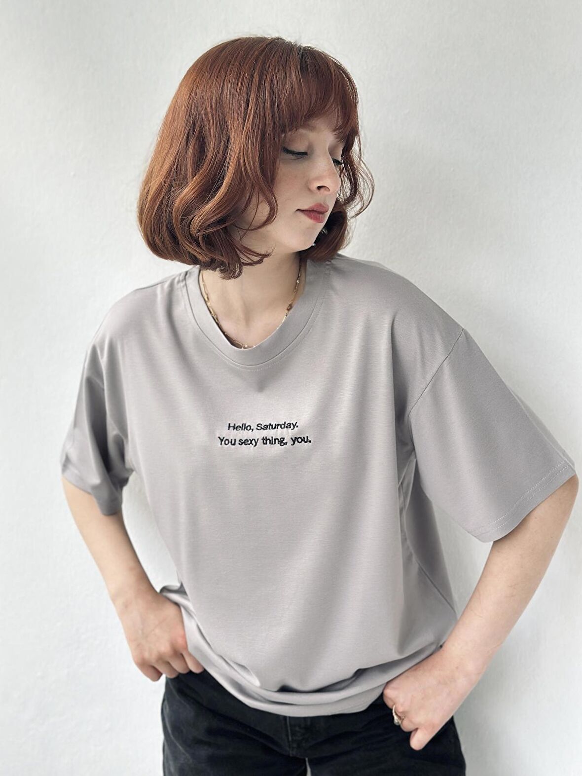 Retrobird Nakışlı Saturday Oversize Tişört Unisex Antrasit