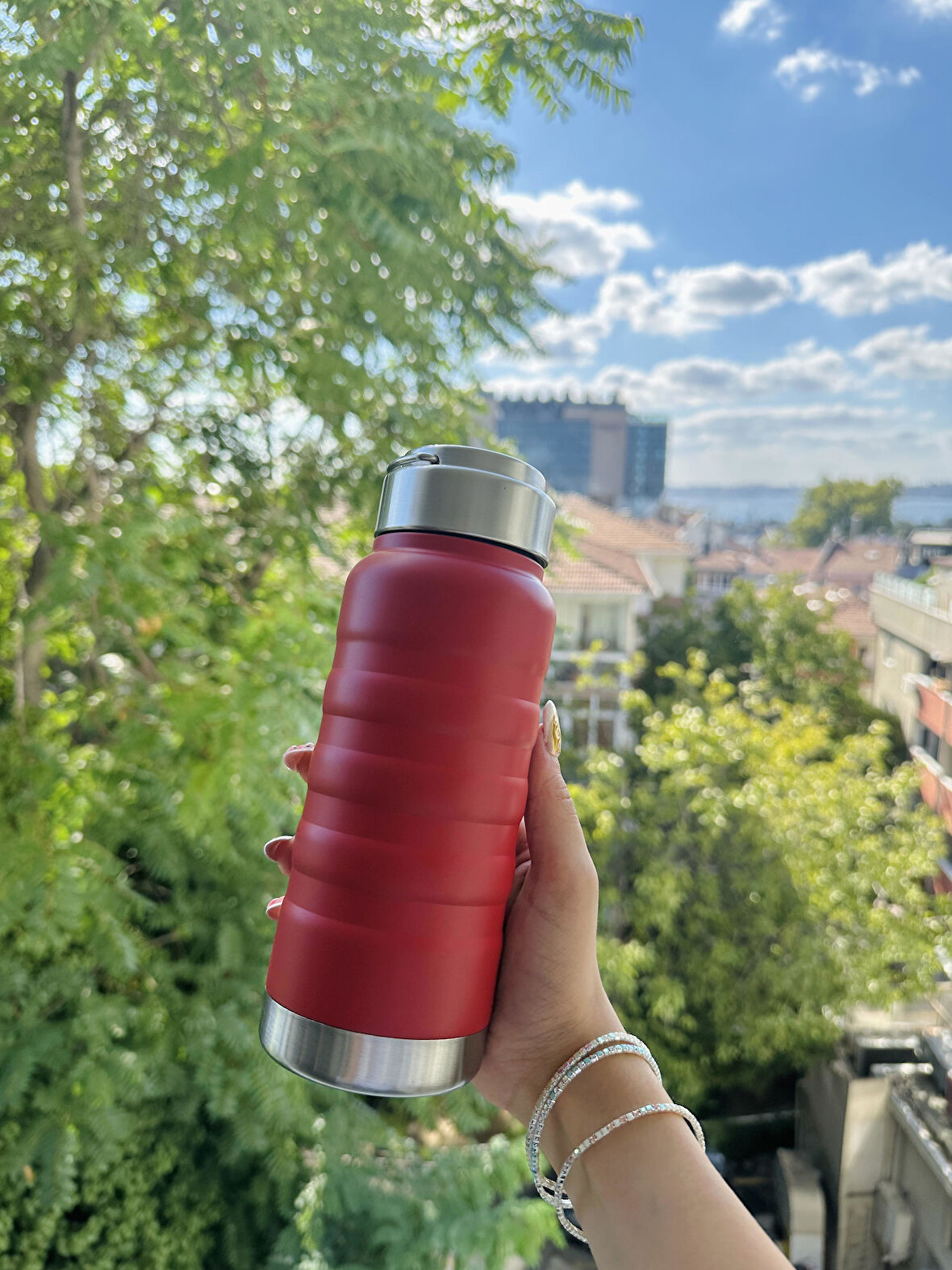 Retrobird Outdoor Kamp Paslanmaz Çelik Termos 400 ML Bordo