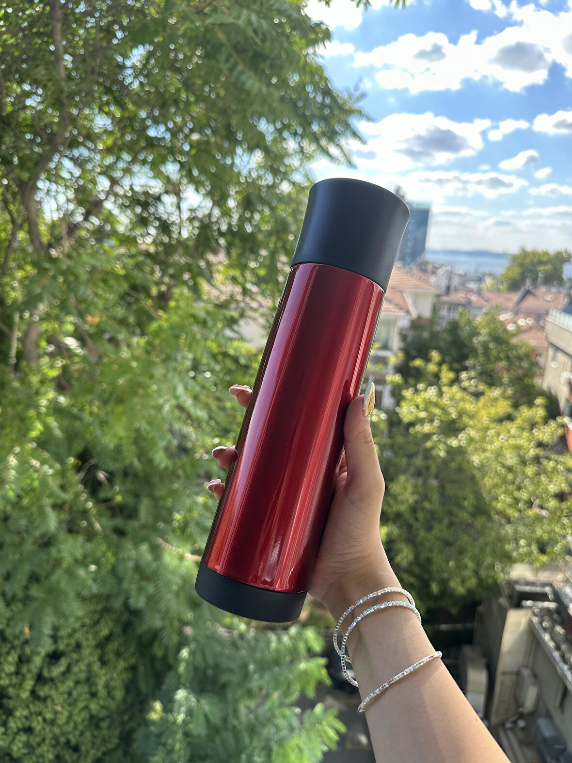 Retrobird Outdoor Kamp Paslanmaz Çelik Termos 500 ML Kırmızı