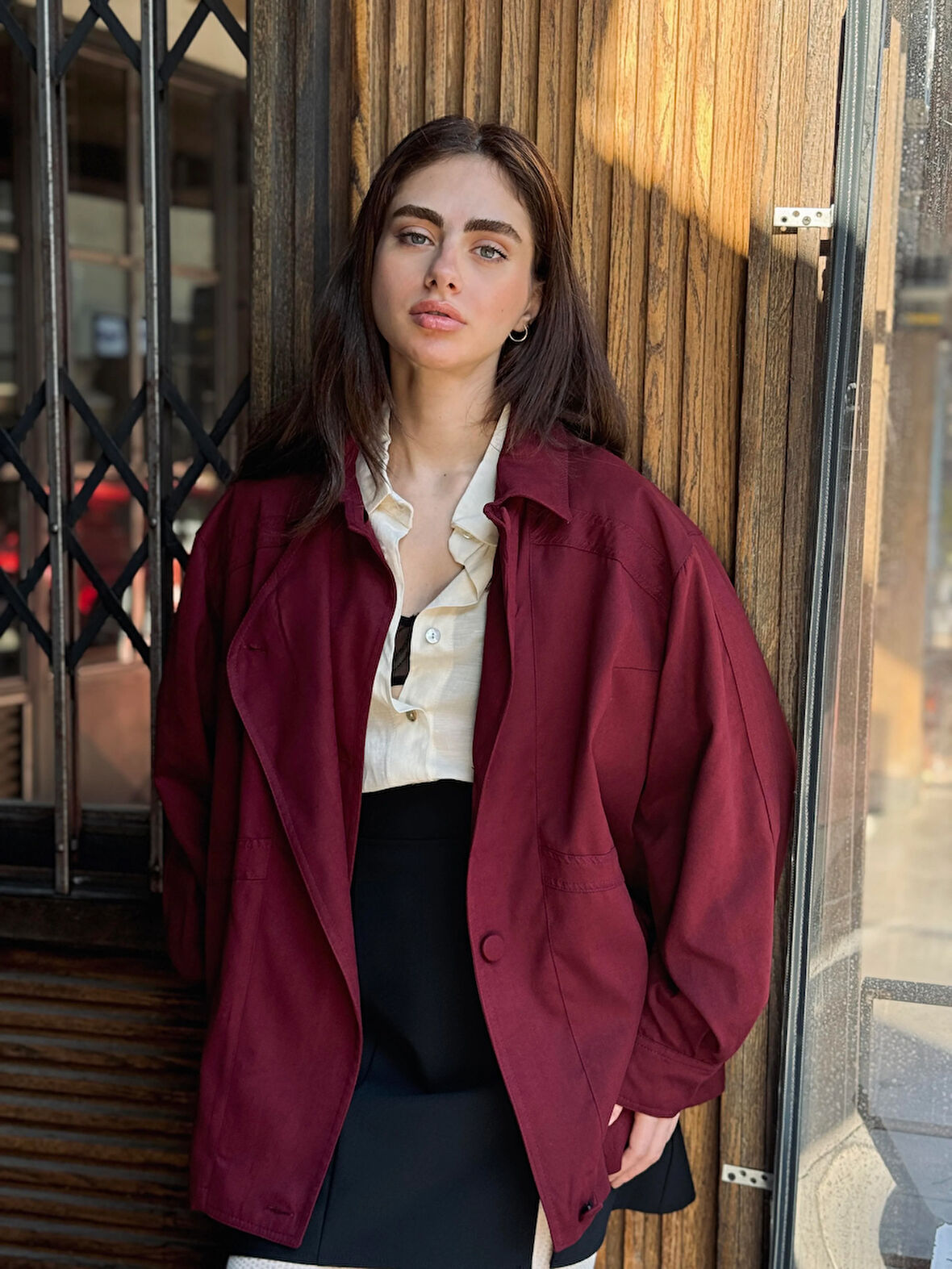 Retrobird Bomber Ceket Mont Kadın Bordo