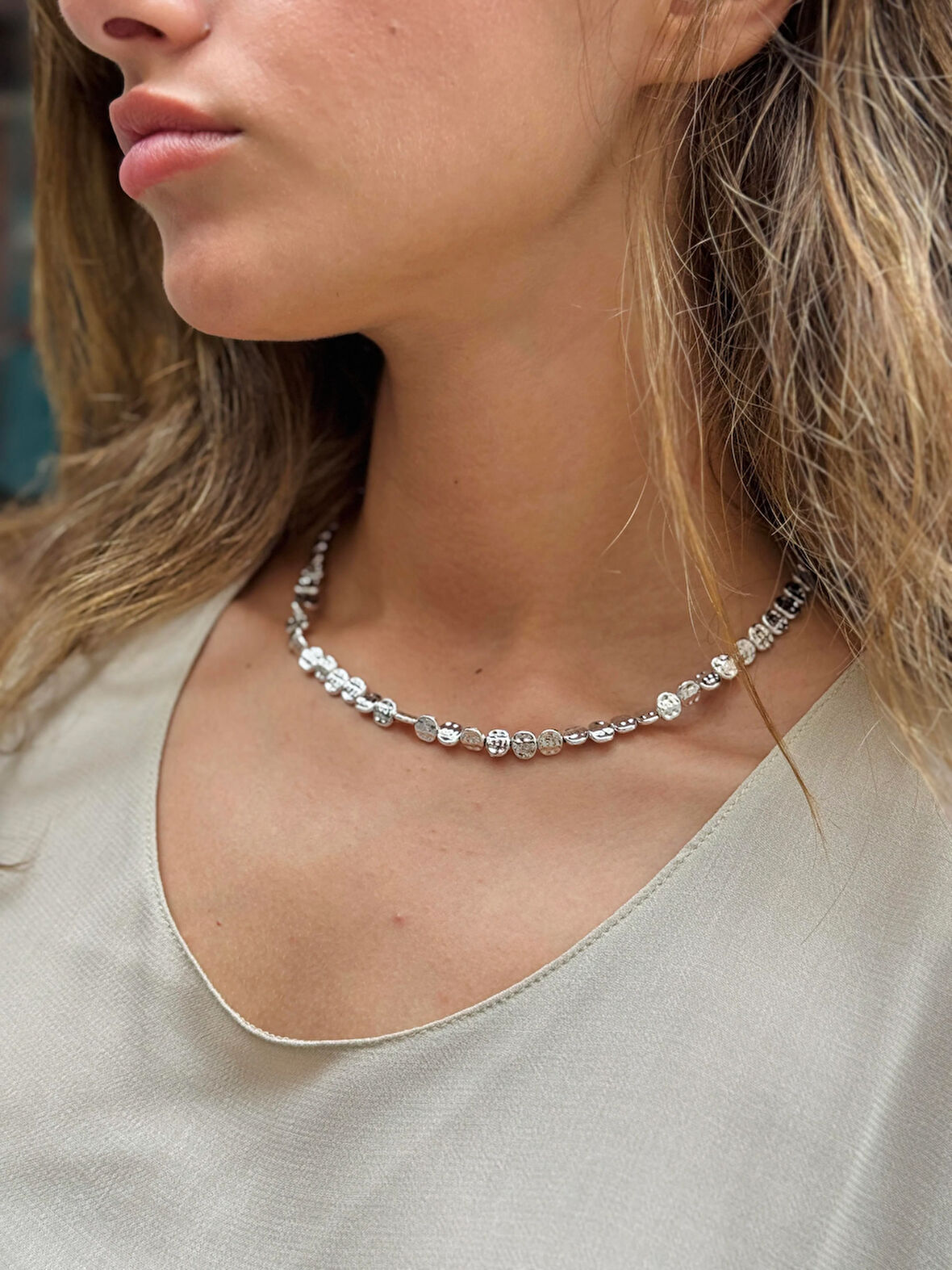 Retrobird Kleopatra Pirinç Kolye Kadın Gümüş Renkli