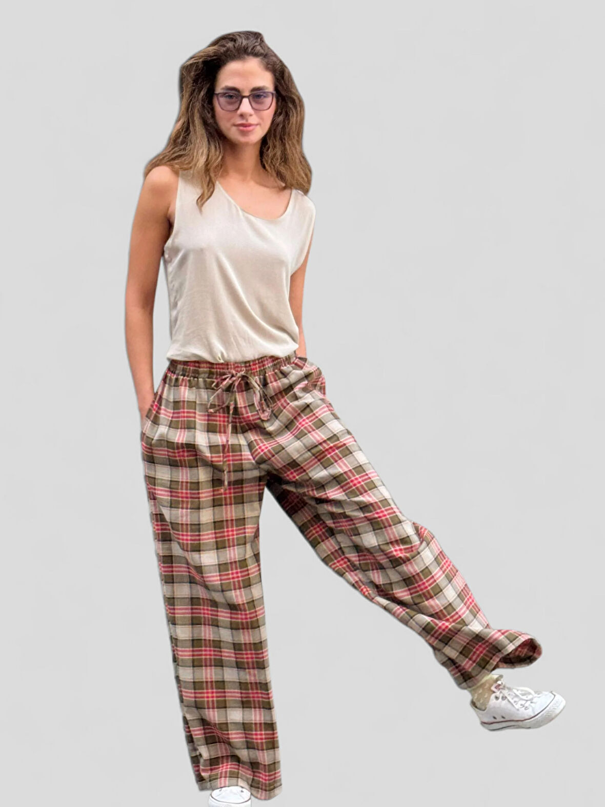 Retrobird Tasarım Bol Kesim Relax Pantolon Kadın Karışık Renkli