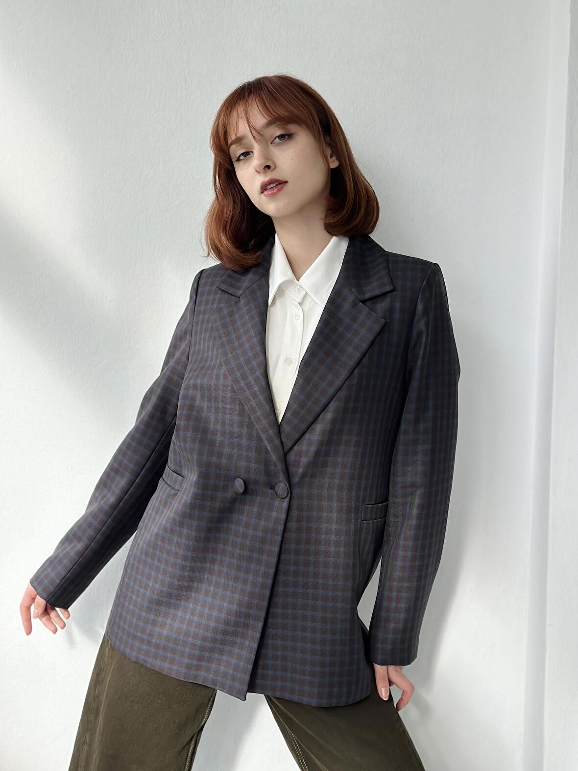 Retrobird İki Düğmeli Regular Astarlı Blazer Ceket Kadın Kahverengi