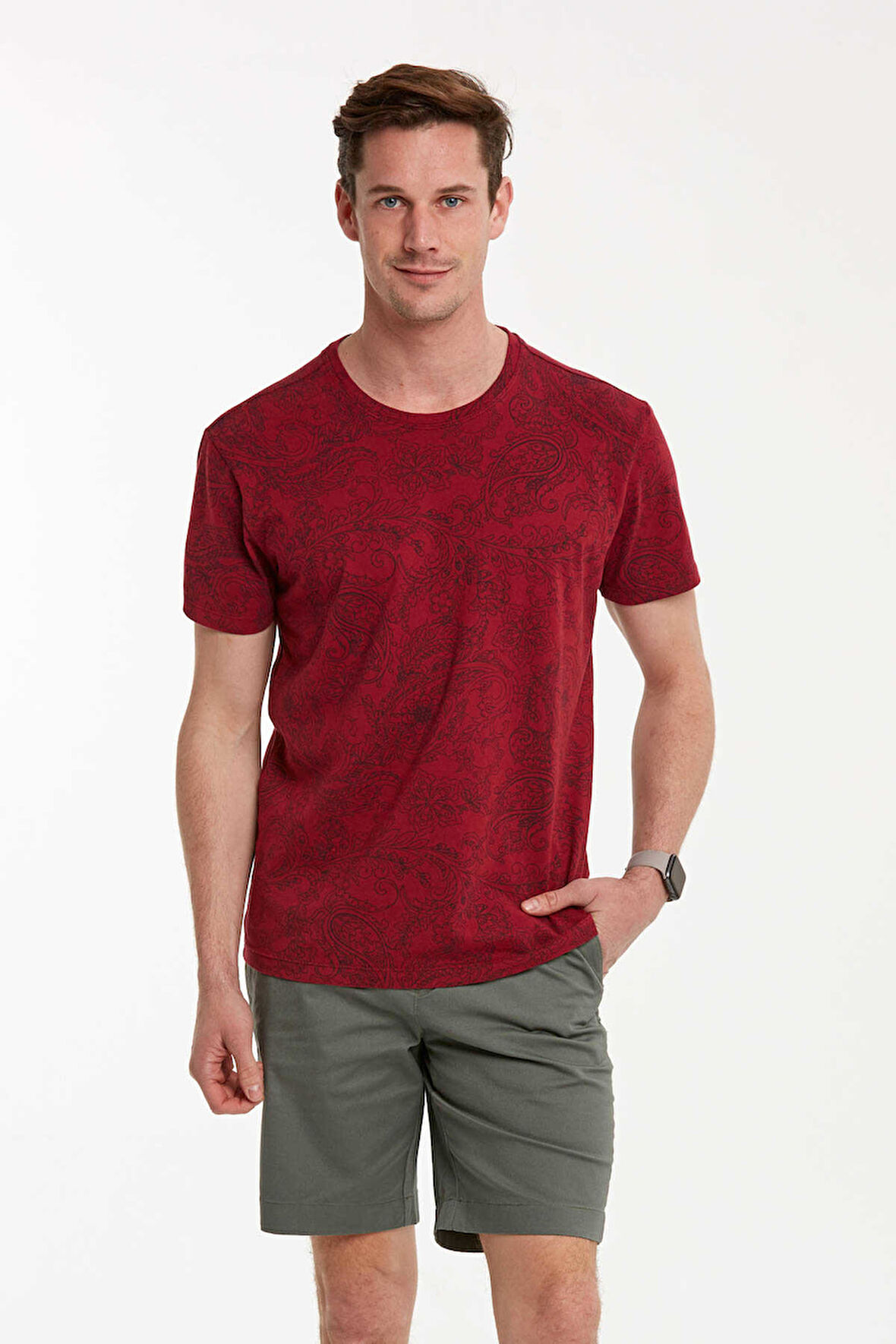 Wrap Erkek Tişört Bordo
