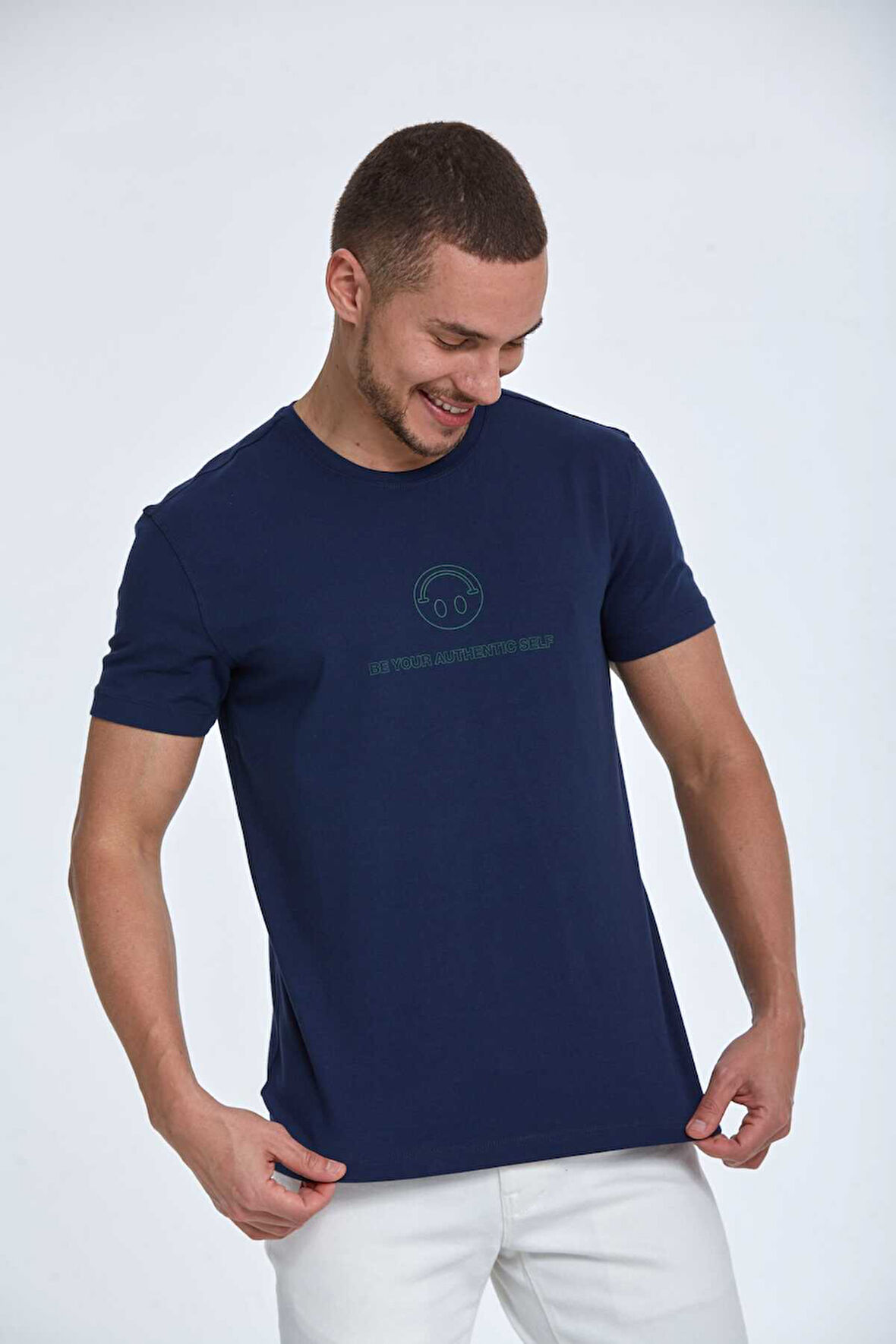 Kai Baskılı Erkek Tişört Lacivert
