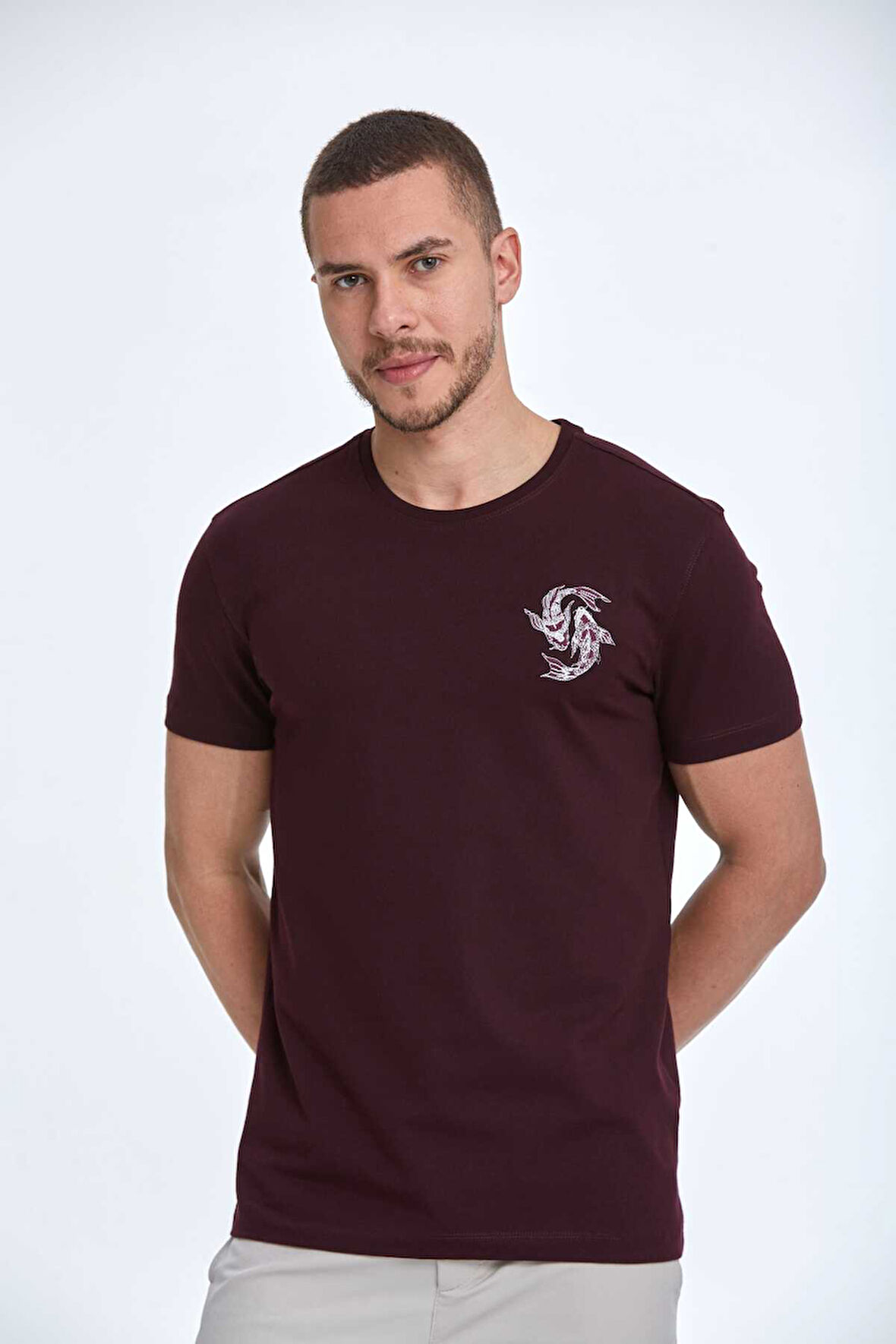 Lincoln Nakışlı Erkek Tişört Bordo