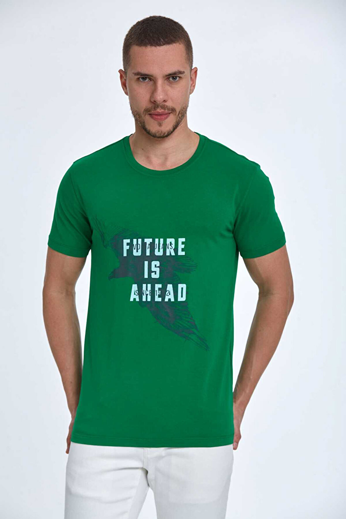 Blaze Baskılı Erkek Tişört Yeşil