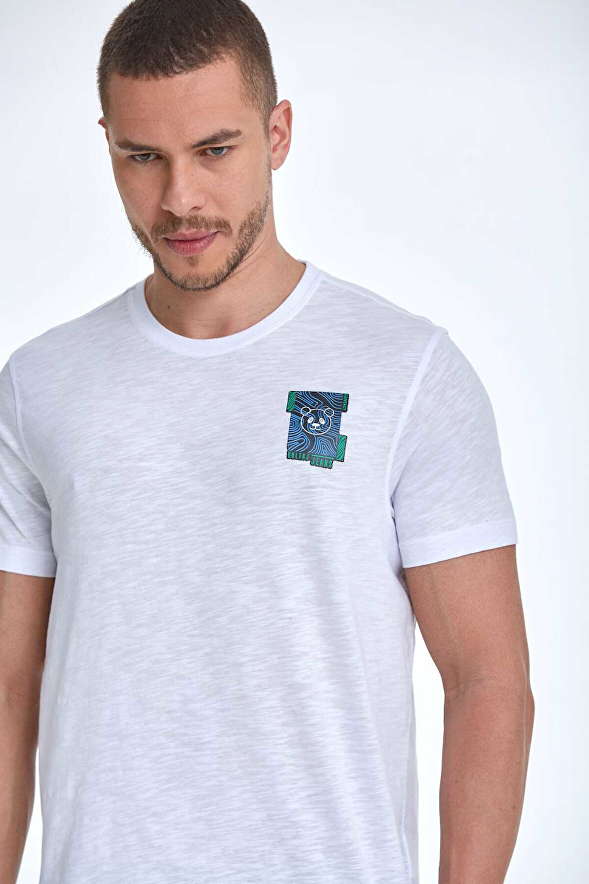 Elly Baskılı Erkek Tişört Beyaz