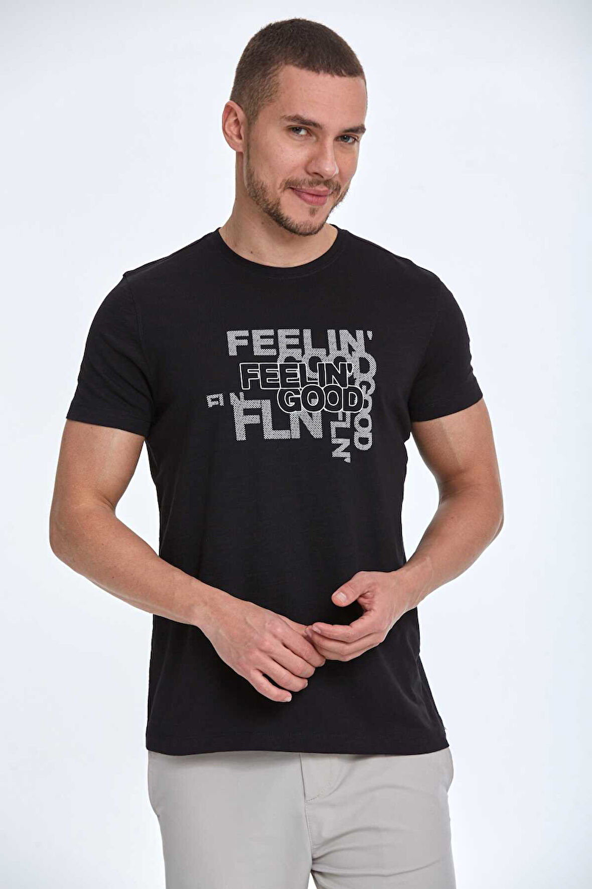 Cortez Baskılı Erkek Tişört Siyah