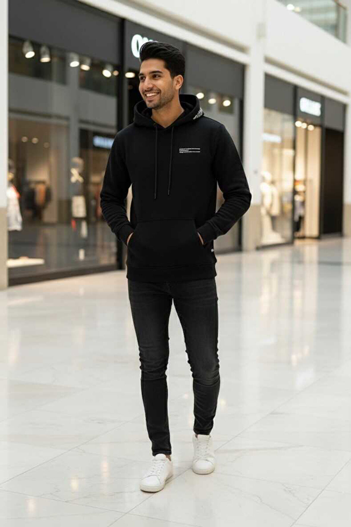 Gavi Kapüşonlu Erkek Sweatshirt Siyah