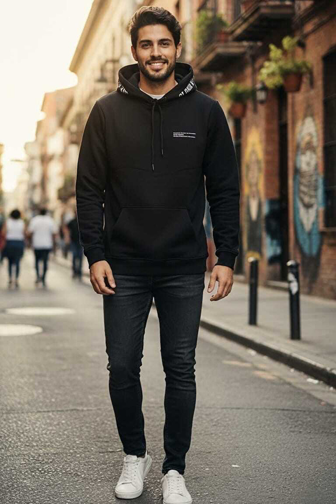 Gavi Kapüşonlu Erkek Sweatshirt Lacivert