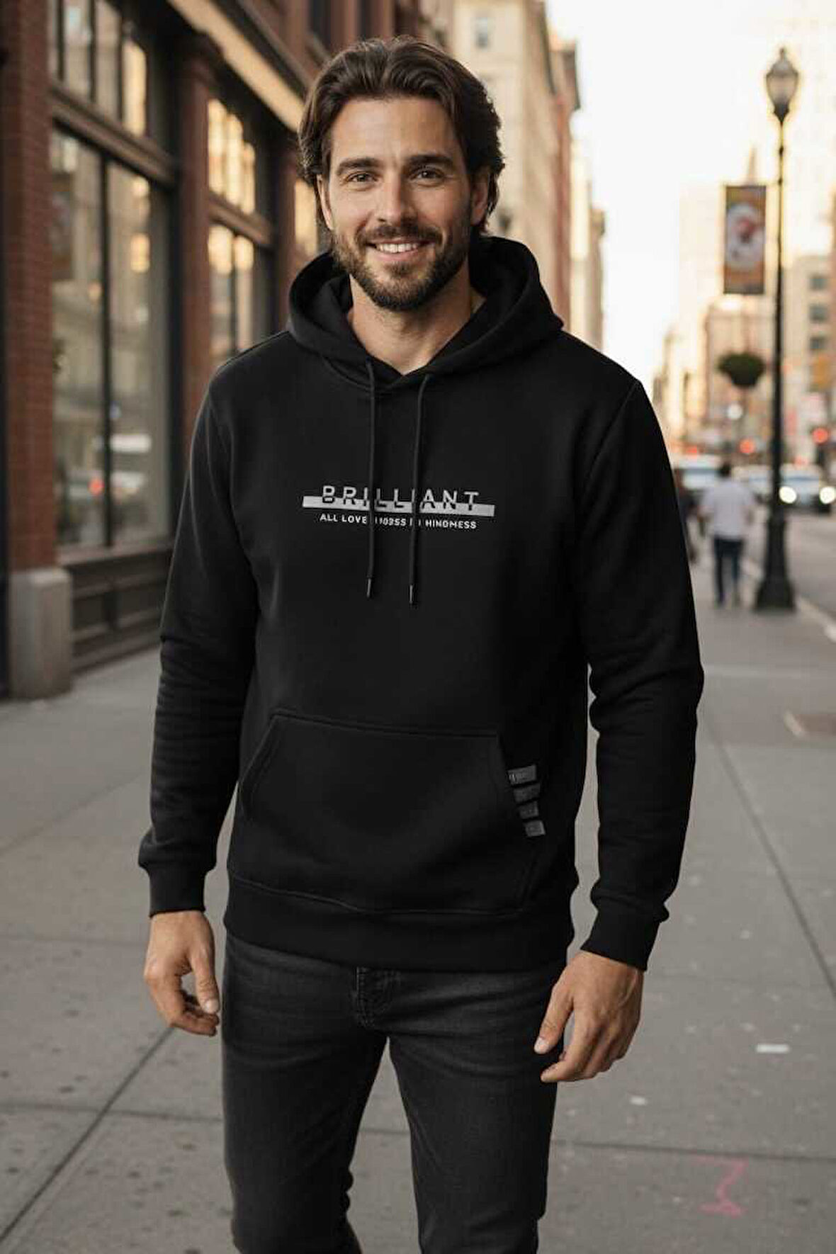 Fern Kapüşonlu Erkek Sweatshirt Lacivert