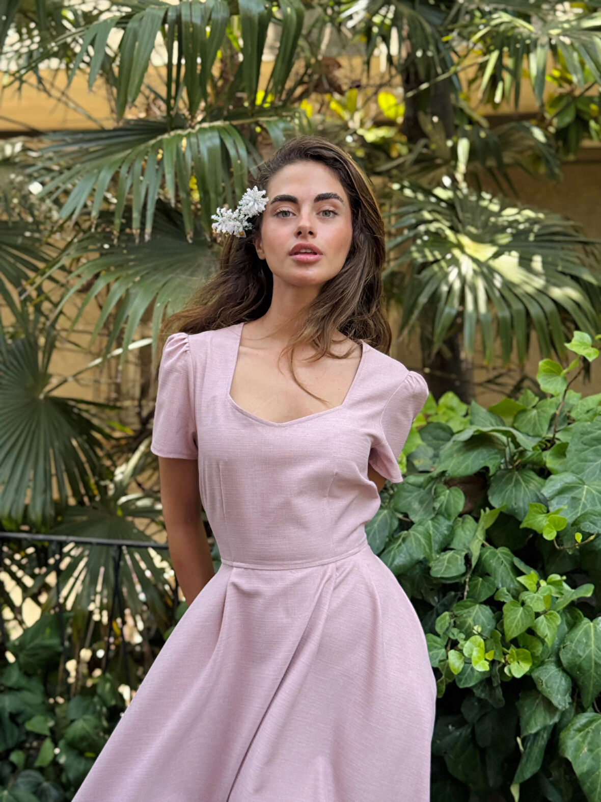 Retrobird Tasarım Matilda Uzun Elbise Kadın Pembe