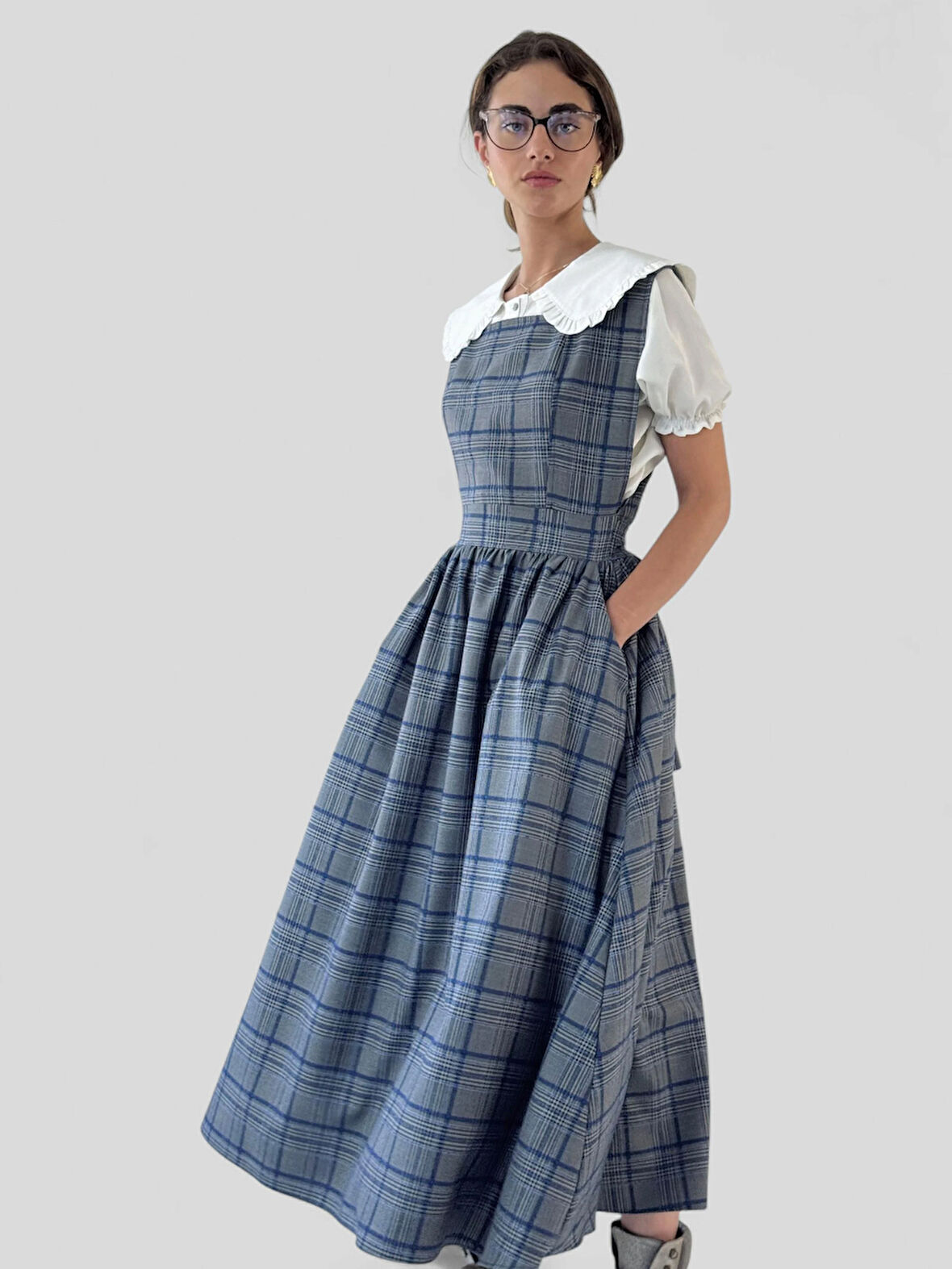 Retrobird Mandy Uzun Midi Boy Jile Elbise Kadın Füme