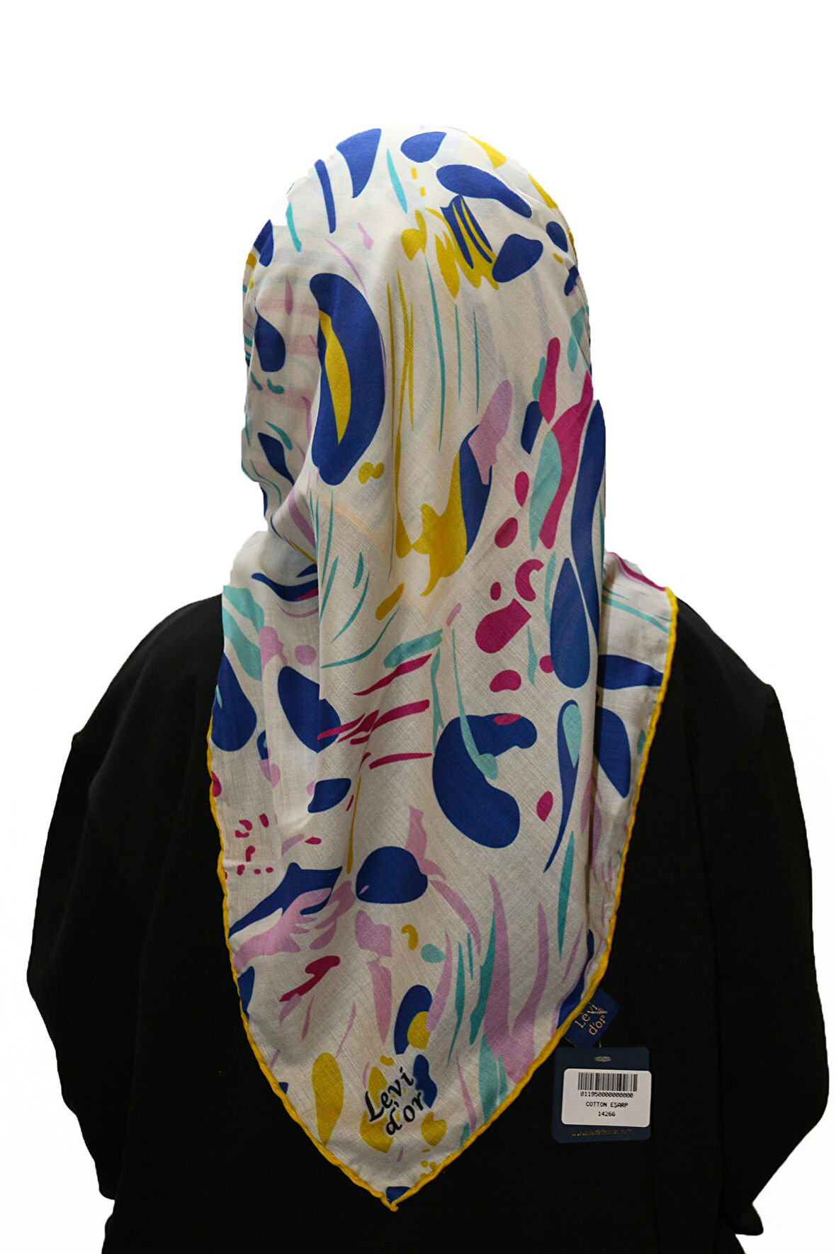 Alcanavm LeviDor Beyaz Desenli Eşarp 9692580128936